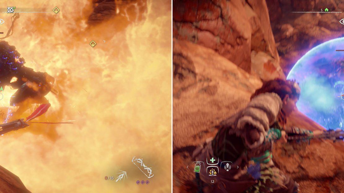 From the ledge overlooking the Corrupted Zone you can easily take out the Tramplers (left) and the Longlegs (right)