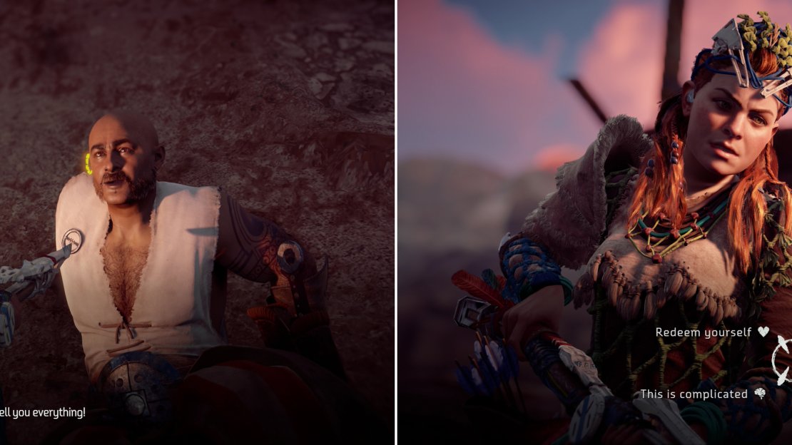 Confront Olin after the cultists and machines are defeated (left), then decide Olin’s fate (right).