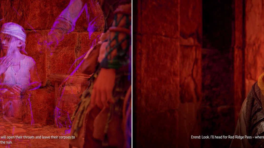 Scanning the basement will get you the proof of Olin’s involvement - and his motivation (left). Before you leave, Erend will ask for your help with a personal matter, starting a new questline (right).
