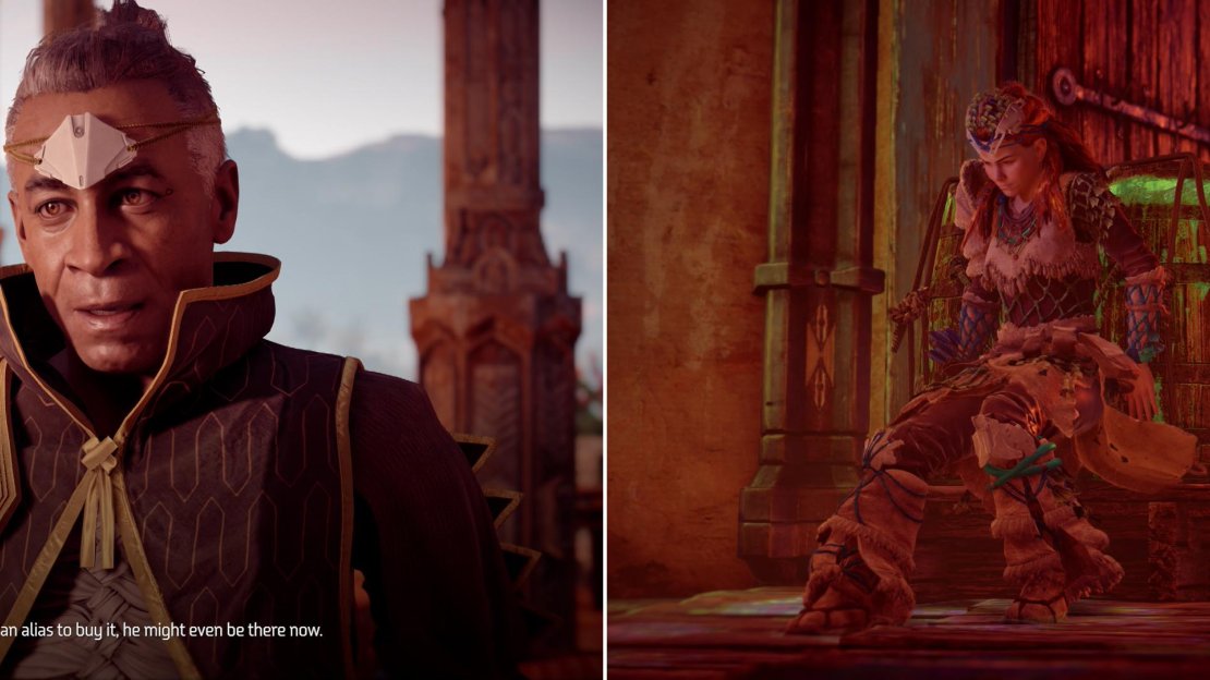 Blameless Marad will give you a lead (left) allowing you to thwart Dervahl’s destructive ambitions (right).