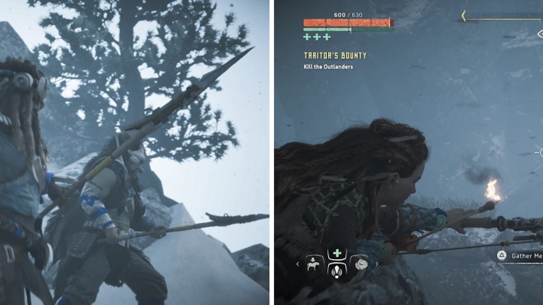 You will have to fight a lot of human enemies (left). Be on the lookout for the melee ones as they close in (right).