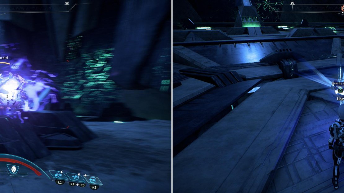 Dispatch the Remnant, including a Turret which guards a Remnant Console (left) then activate said console to summon a second Gravity Well (right).