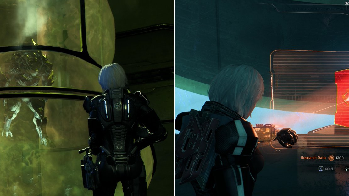 Near the Archon’s chamber you’ll find proof that the Kett have made dreadful progress towards exalting the Kett (left). There’s plenty of ruined Remnant artifacts in the Archon’s chamber, but you’re looking for an intact artifact, which holds the information you need (right).