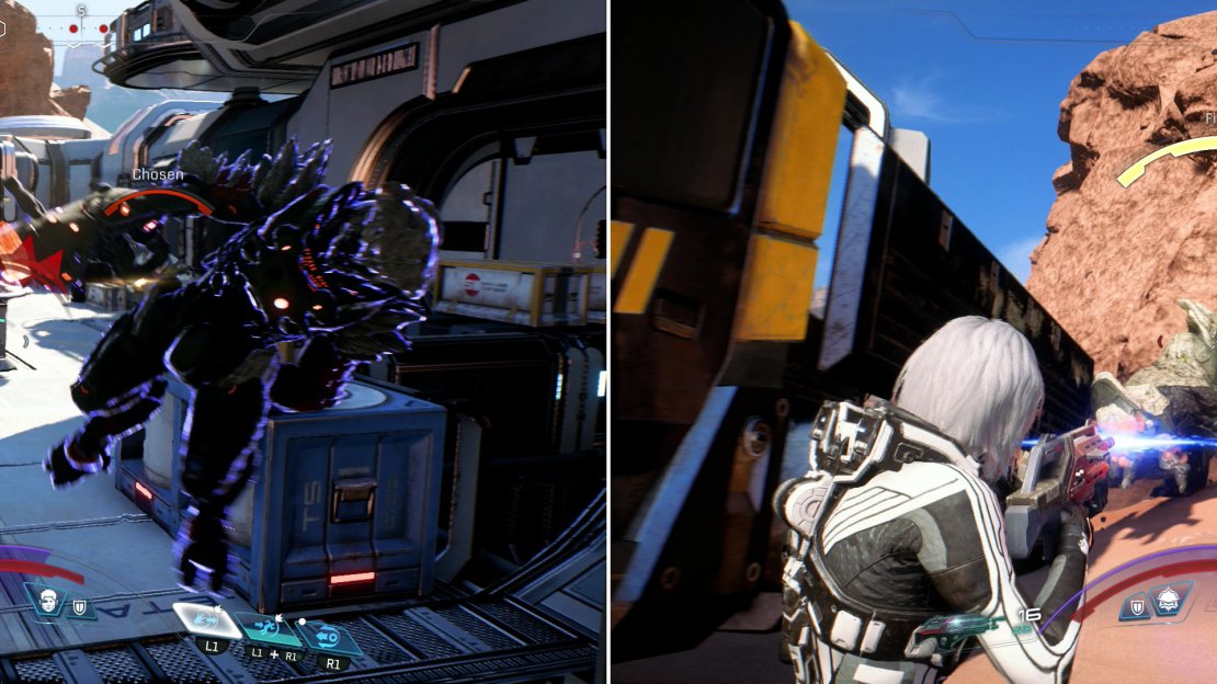 Barricading yourself in a building will limit the avenues of attack available to the Kett (left). The Fiend is a living tank, with plenty of health and the ability to kill in one hit (right).