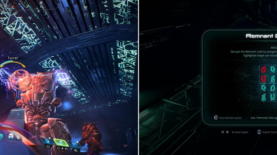 Defeat a mighty Destroyer (left), then solve a Remnant puzzle (right) to gain a permanent boost to your skill points.