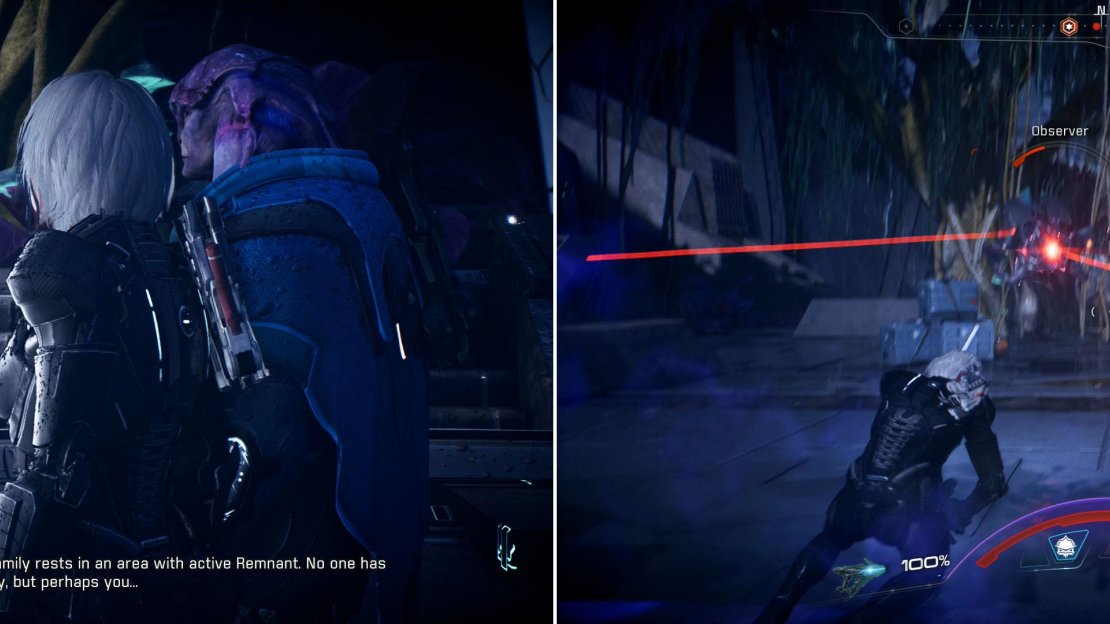 When you reach Mithrava, talk to First Sage Esmus to learn how you might locate the third monolith (left). Fight through both wildlife and Roekaar as you make your way north across Havarl (right).