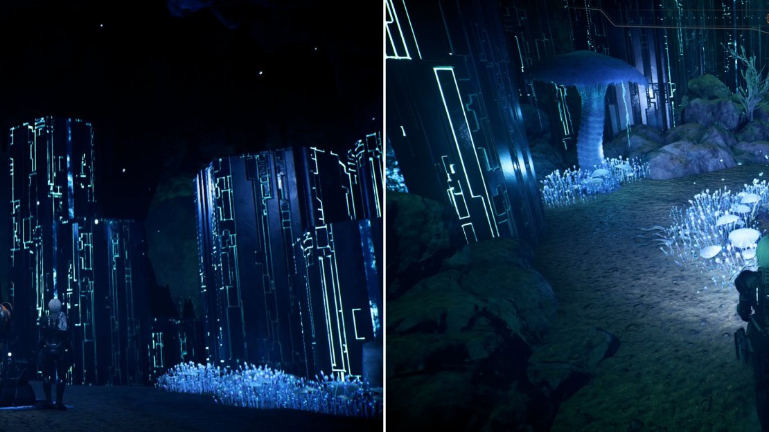 Taavos will use memories gained from the heirloom to open up a new passage (left). Lead him to Zorai’s remains, along the way activing the missing monolith (right).
