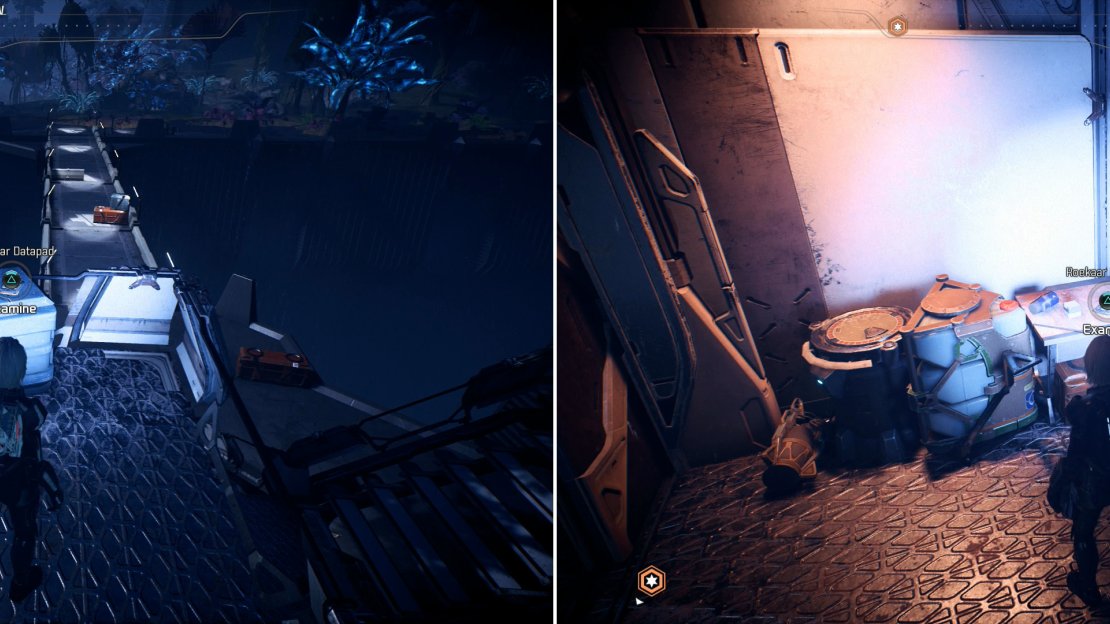 You’ll find Roekaar Manifestos near the bridge across Havarl’s trench (left) and in the Roekaar camp along the eastern edge of the Havarl operational zone (right).