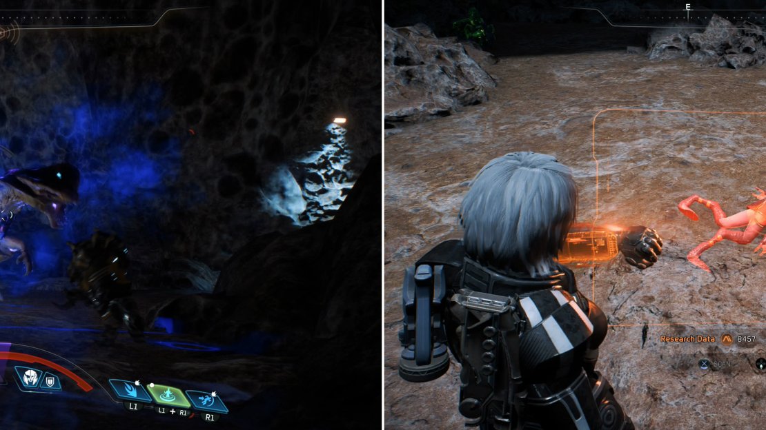 Find the bootlegger near the Kadara settlement site (left) then return to the Nexus to see if Kesh approved of the booze (right).