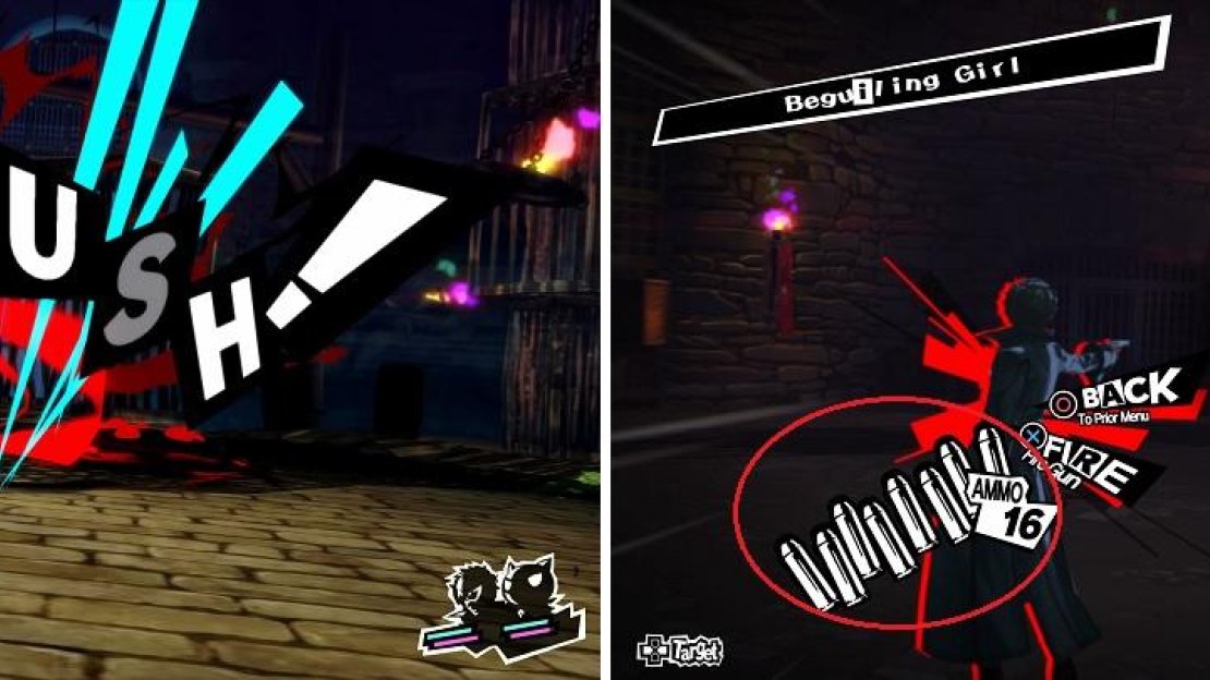Ambush enemies to gain a full round before they start attacking (left). Your gun weapons have limited ammunition, so be careful not to spend it all in one encounter (right).