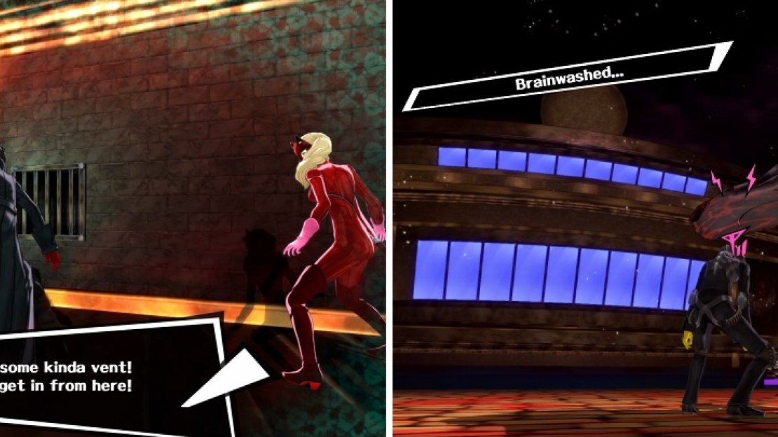 The vent that leads into the changing room (left). The Former Noble is able to brainwash your characters, so have someone that can heal it (right).