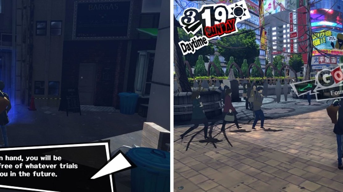 You can talk to each of your maxed out Confidants (left) to receive an item that will help you on New Game+ (right).