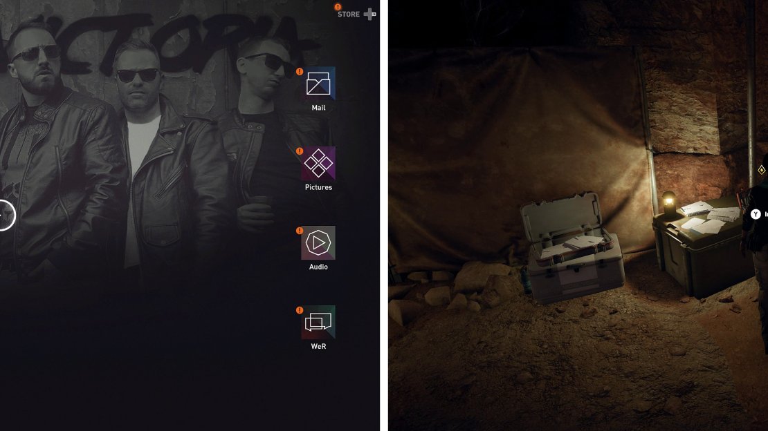 Once out of the Animus, the computer terminal (left) has files on a whole host of information. When done, examine the medicine (right).