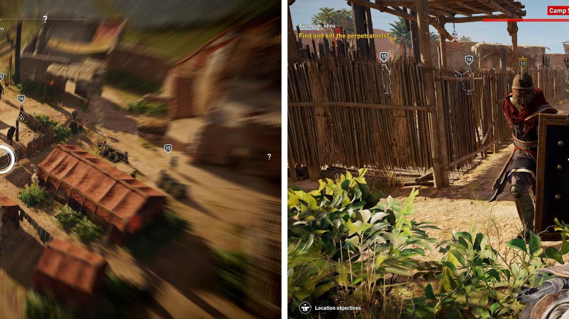 The camp is a small one and the Tax Collector is easily recognisable (right).