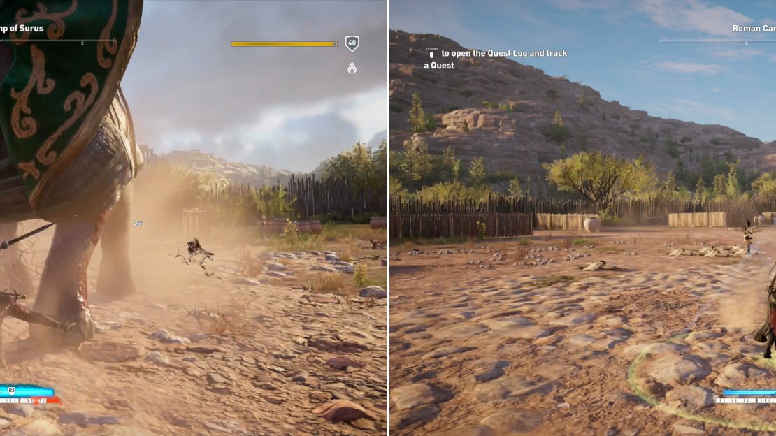 Surus is aggressive, and will prefer to attack in melee (left). This won’t stop the soldiers riding in the elephant from throwing fire bombs at you, however (right).