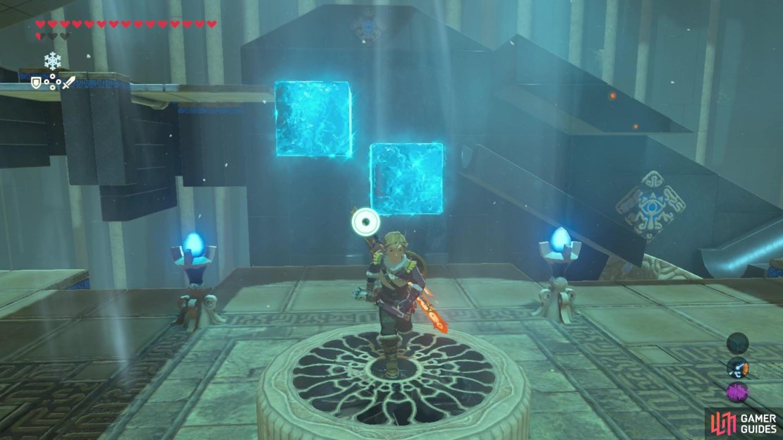 First, make some cryonis blocks on the water wall.