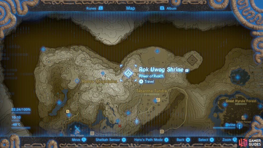Rok Uwog Shrine is found northwest of Snowfield Stables.