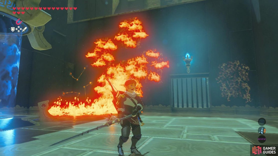 Burn the ivy to reveal a hole into the next room.