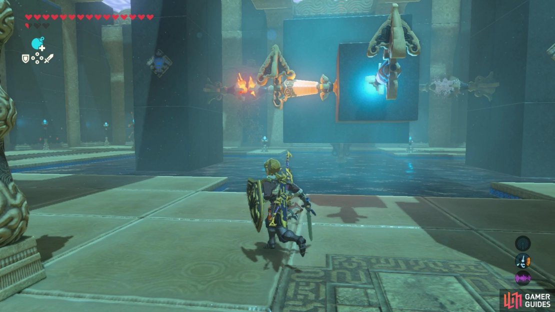 Use the crystals to move the cube in different directions.