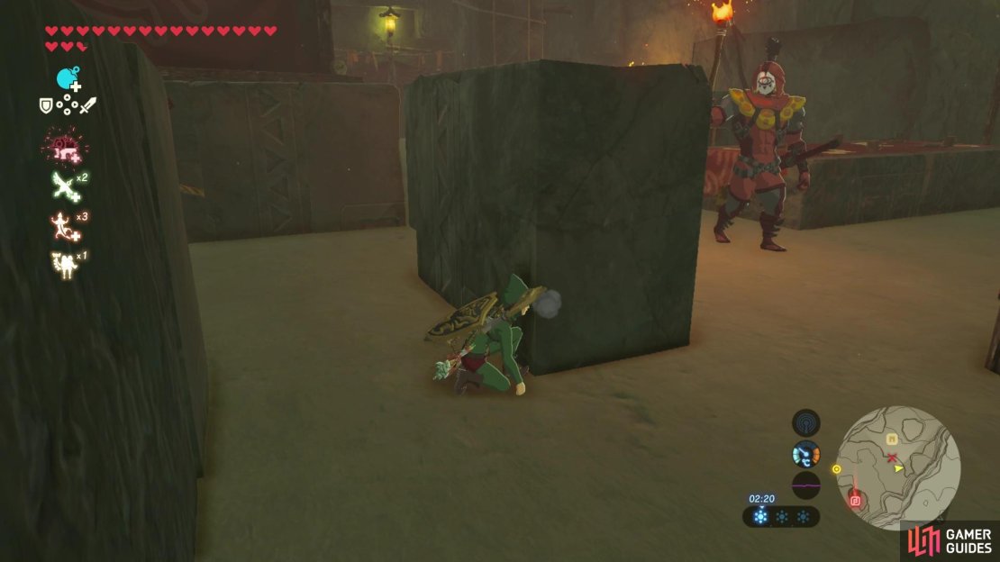 Wait for this guard to walk in the opposite direction then sneak past to the ladder on the right.