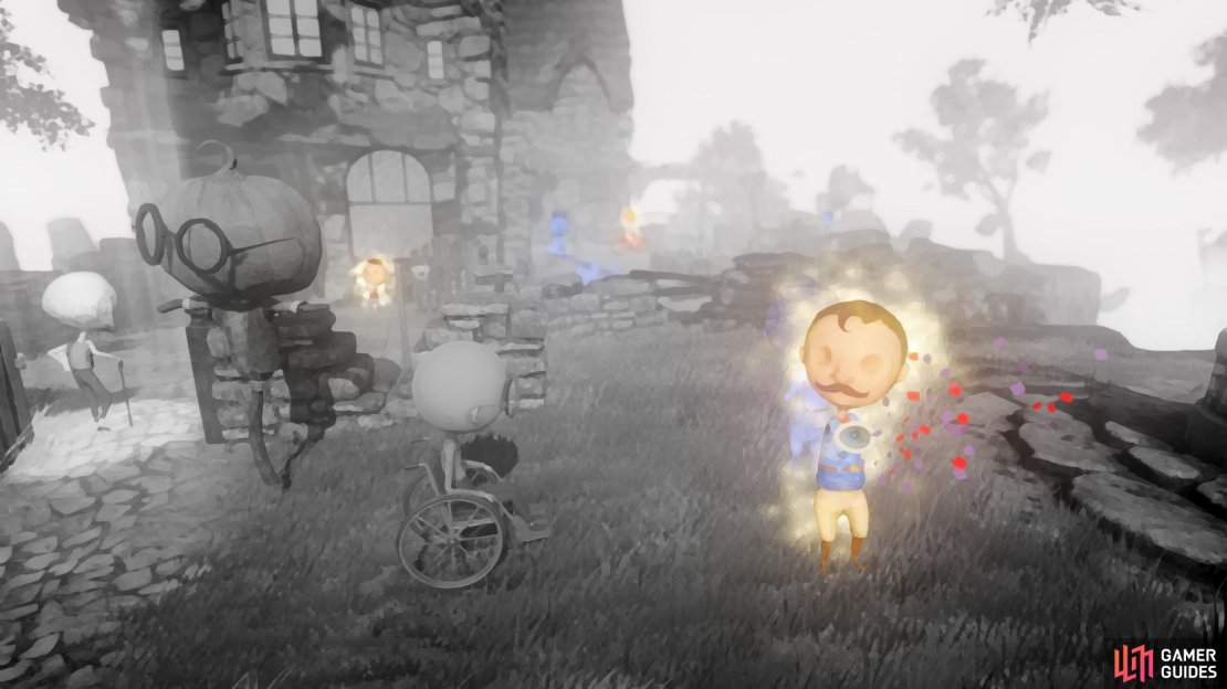 Interact with the frozen characters and highlight those as shown in this image.
