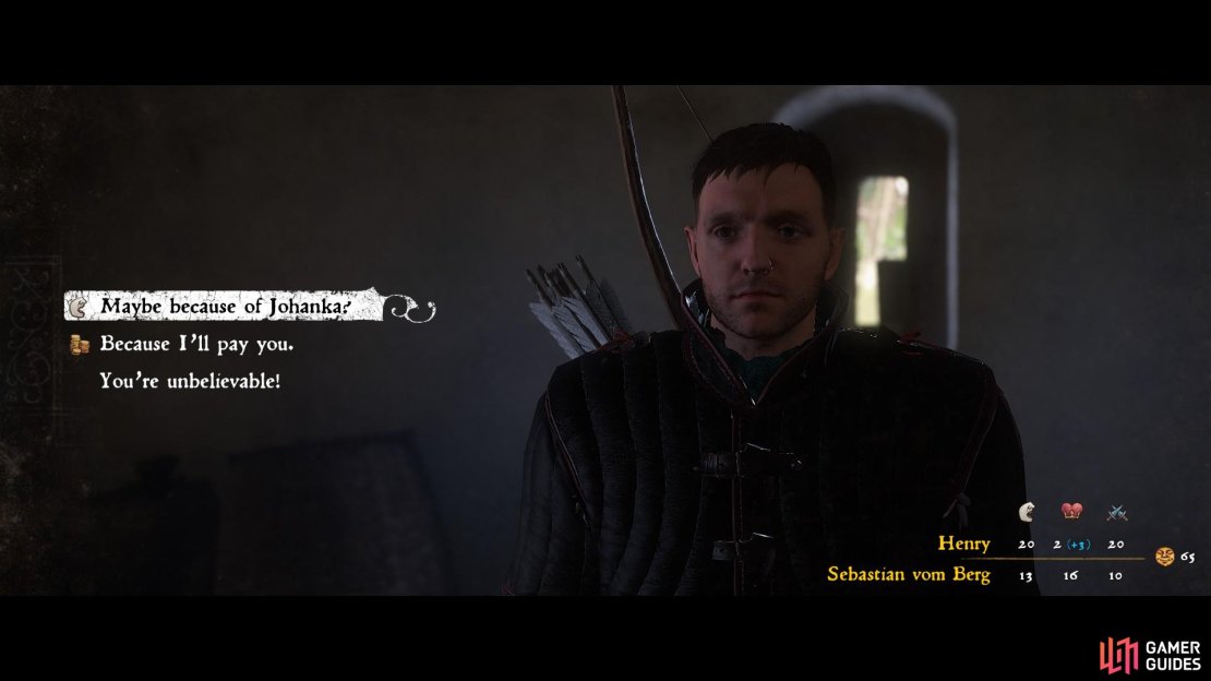 To persuade the Custodian to help with supplies, you can choose to either pay him directly or use Johanka to bribe him. 