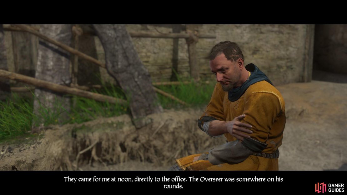 Speaking with the Overseer’s hand will reveal that he has been intimidated to hand over the quicksilver by a knight named Sir Jezhek and a man named Rapota.