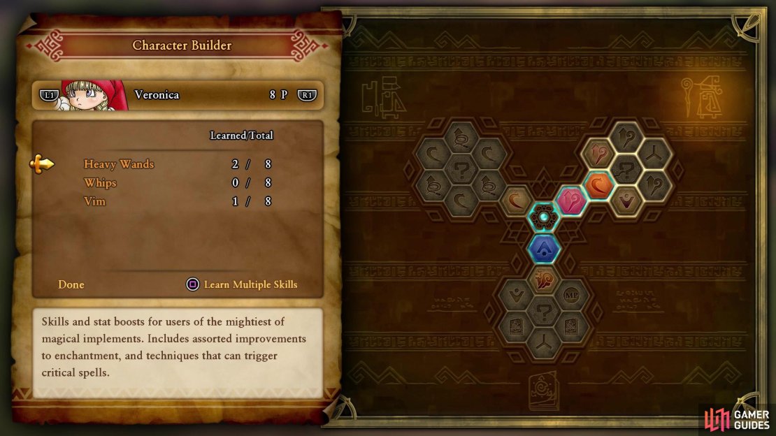 Veronica’s Skill Tree upon getting her in your party.