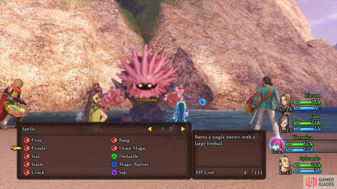 The Coralossus is weak to Zap if your Hero has the spell already.