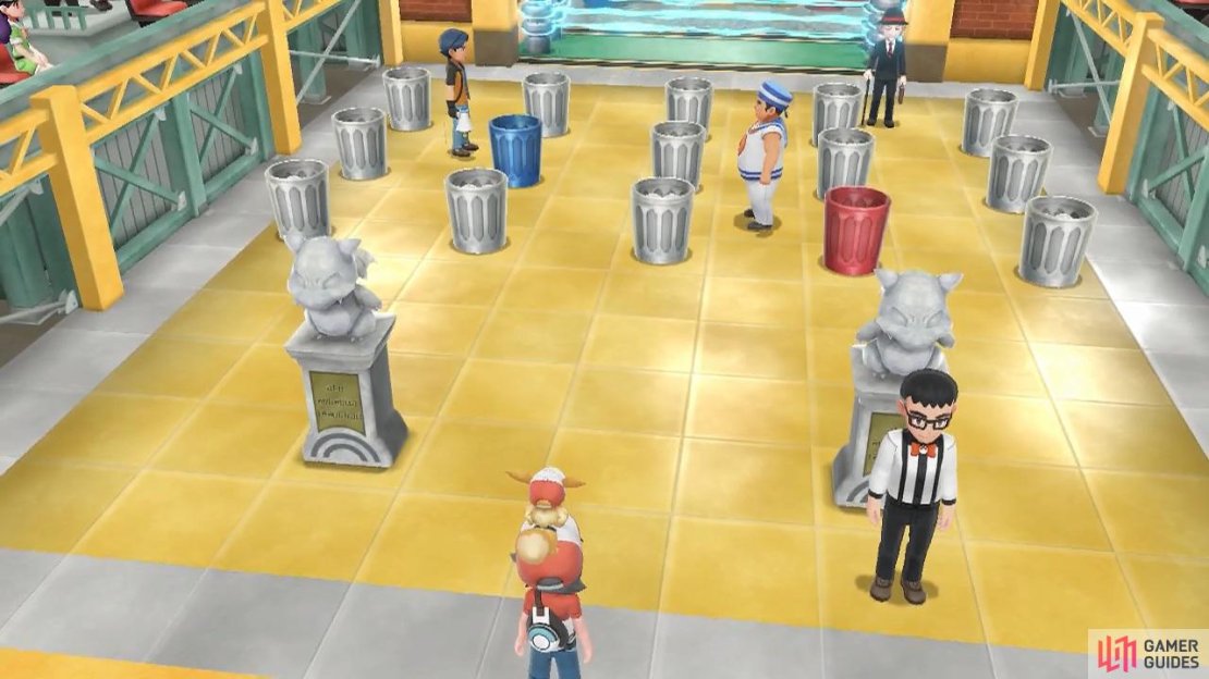 You need to solve a trash can puzzle to meet the man himself.