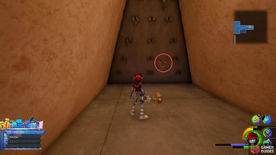 Look on the wall here to discover a Lucky Emblem.