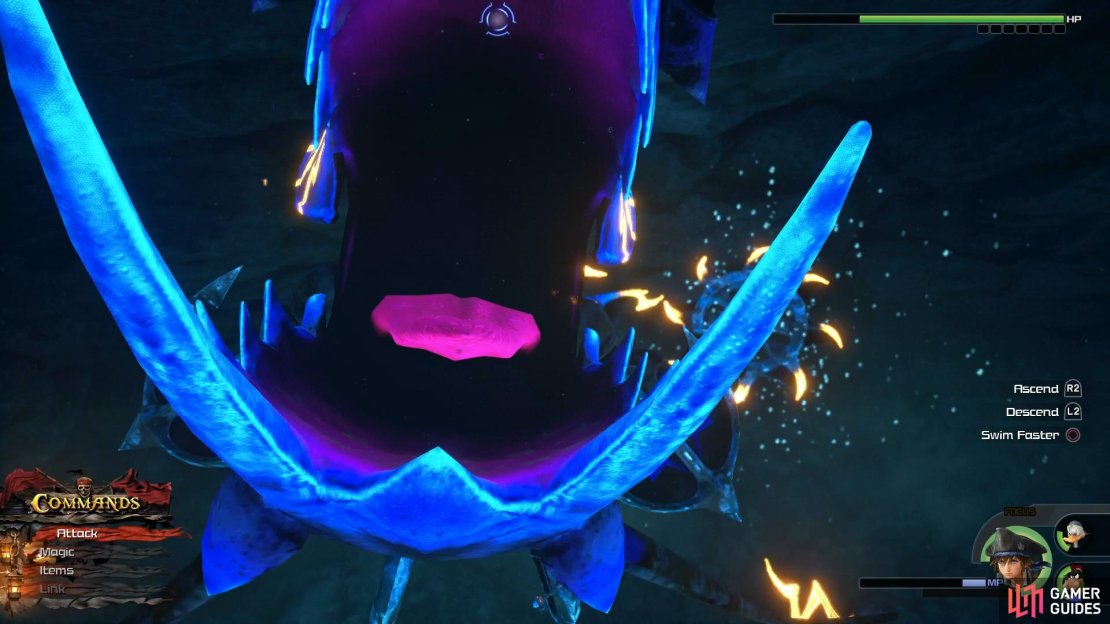 Being swallowed will inflict massive damage to Sora.