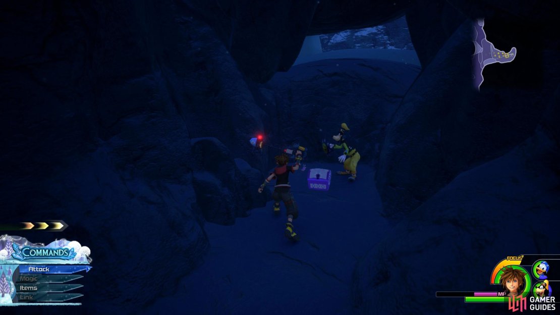 Search the cave behind the Popcats.