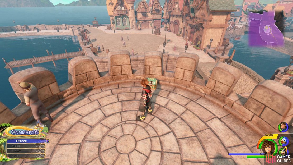 Climb the small tower in the wharf.