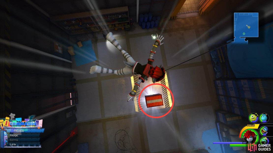 Smash the red crate from above to reveal this chest.