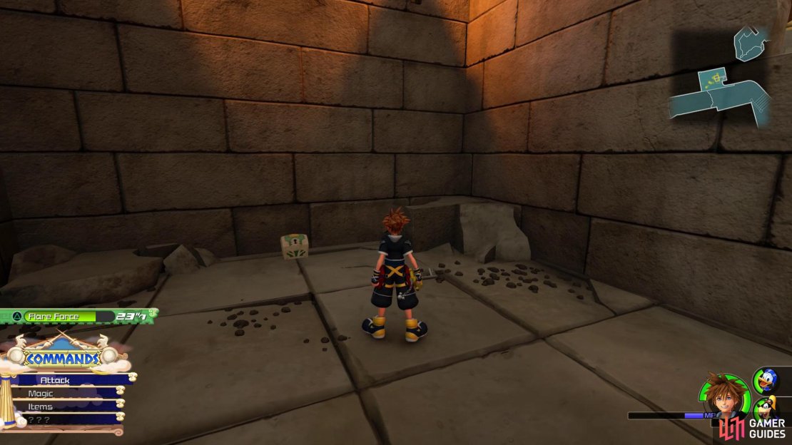 Run up the wall in the Big Olive to find this chest.
