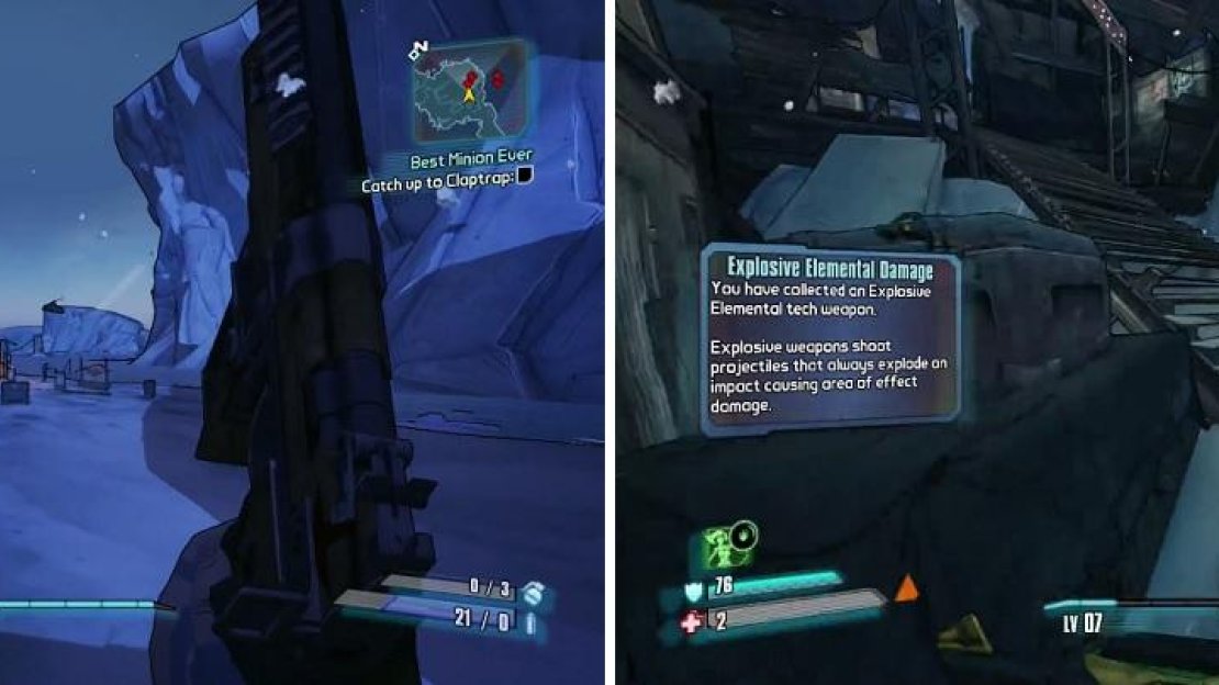 The Rakks and Bandits will do battle with each other, simply because (left). Claptrap’s biggest weakness will come into play in this mission (right)…stairs!