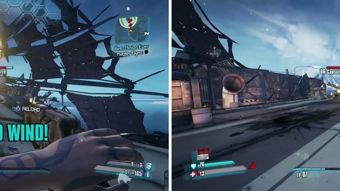 Be careful not to stand on the vents, or else you might get fried (left). When Flynt covers himself in fire (right), he will mitigate damage by a lot.