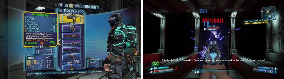If you don’t have the respective elemental weapons, Marcus will loan you some to use for this mission.