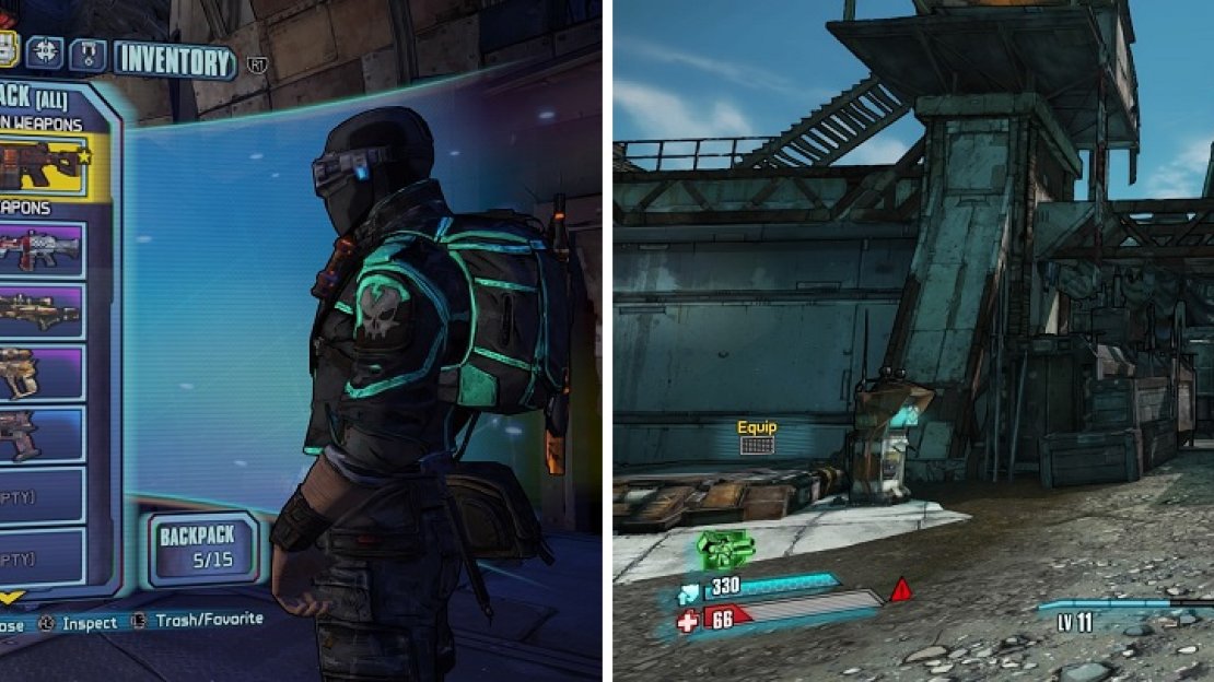 You have to use the mission weapon to get kills (left). If you run out of bandits, go to the entrance of the Southpaw Steam & Power (right) to find more.
