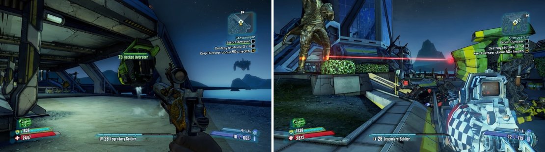 This entire mission has you basically escorting a Constructor to cut down some statues while you protect it.