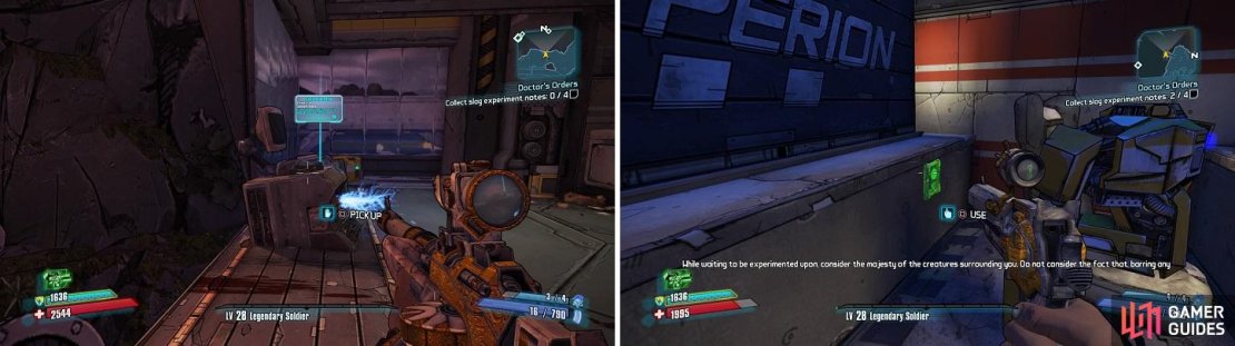 Most of the notes are in obvious places (left), but one will require you to push a button (right) to open up a secret safe with the note.