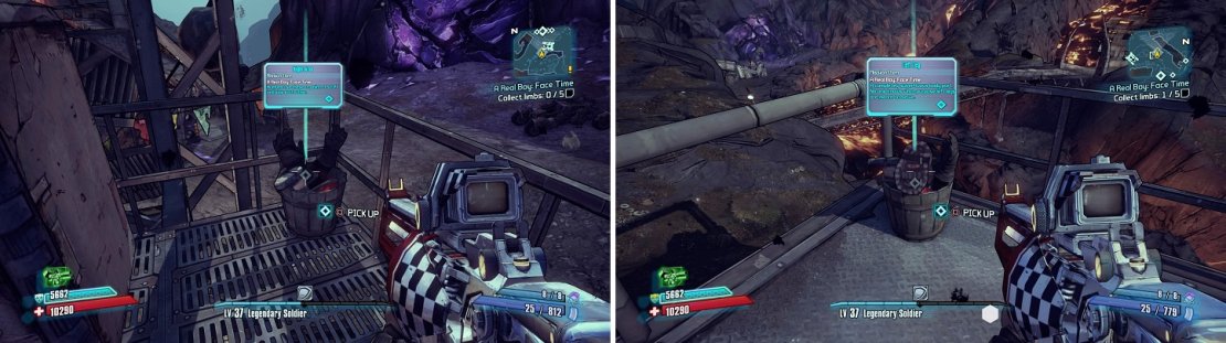 The body parts Mal needs are in set locations around Eridium Blight.