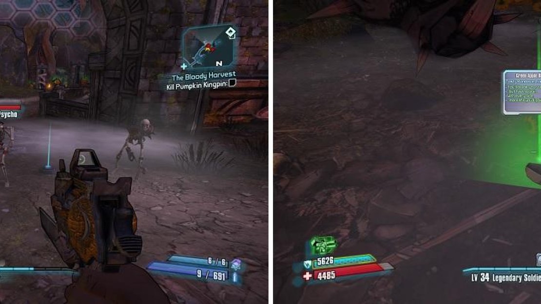 The enemies are familiar, but with just a different look (left). Candies will provide a temporary buff when picked up (right).