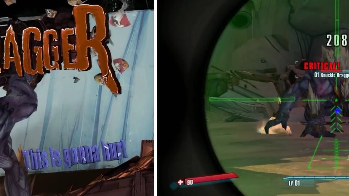 Knuckle Dragger can be shot in the head to gain critical damage and kill him faster.
