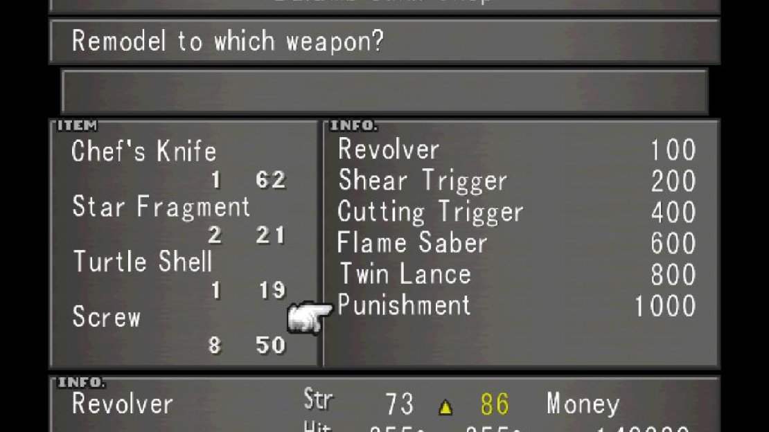 You can remodel your weapon by visiting the ubiquitous junk shops scattered across the world - just be sure to bring the necessary components!