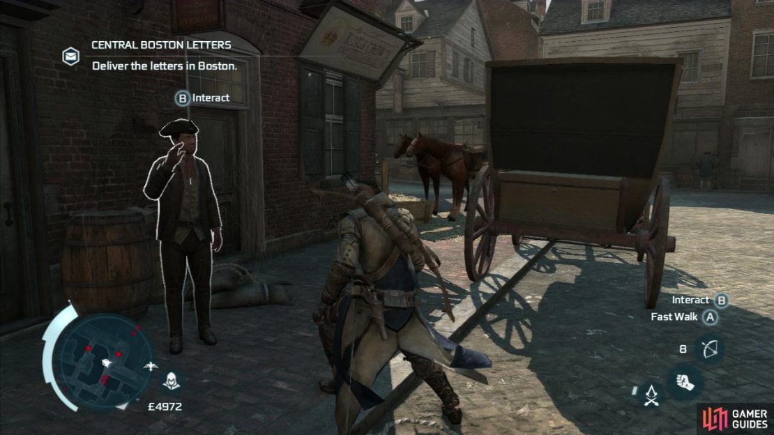 The courier missions are, without question, the most pedestrian thing you will do in Assassin’s Creed III. Fortunately they are brief.