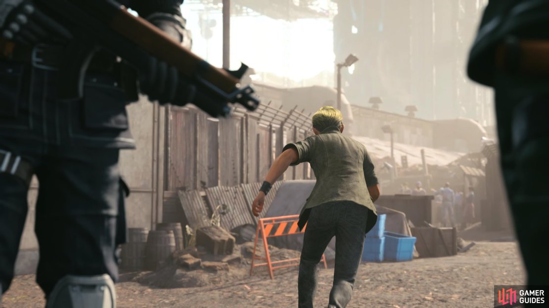 Zhijie fleeing from the Shinra Soldiers.