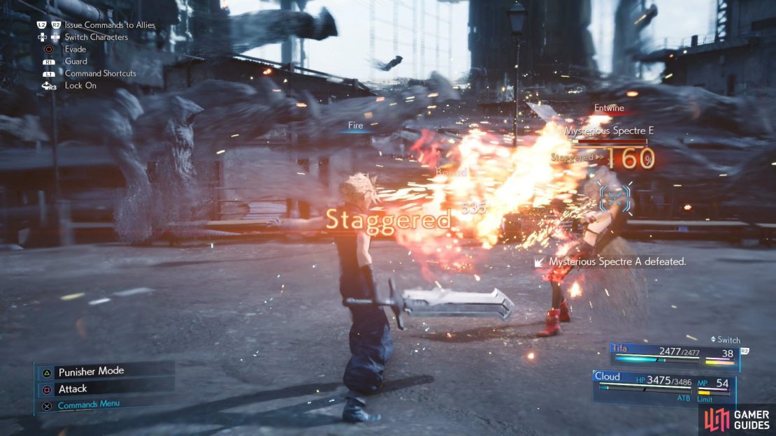 Use spells to stagger Mysterious Spectres,