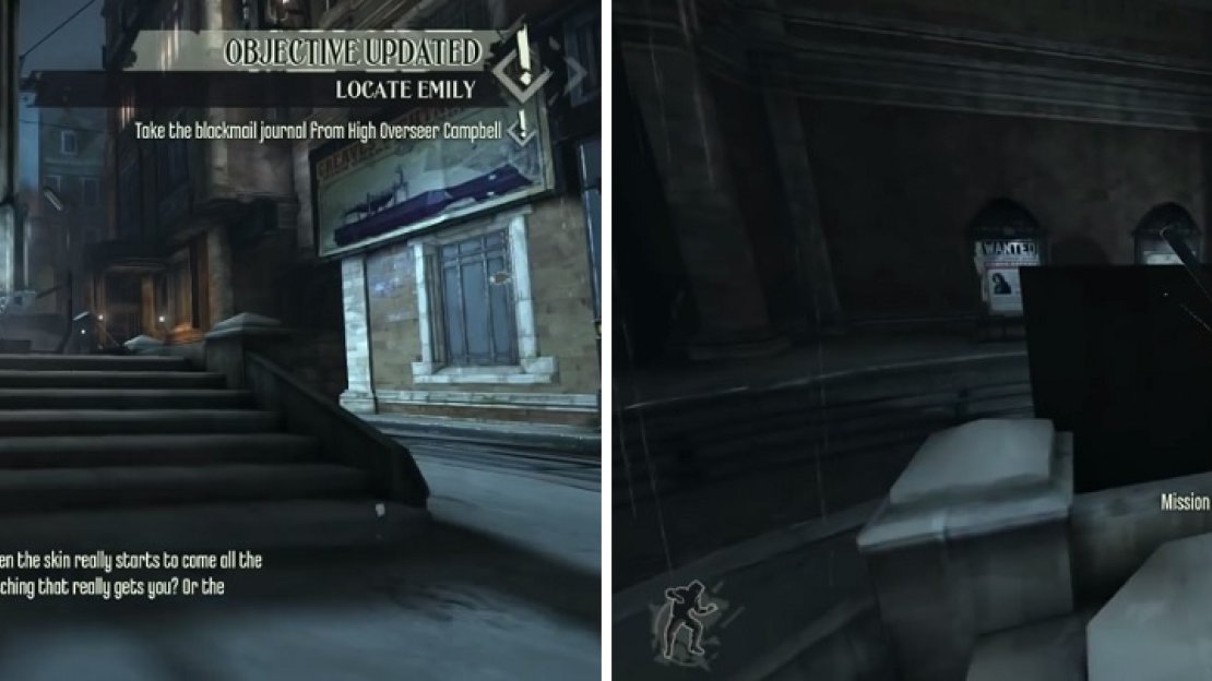 Sneak up behind the guard talking to Martin (left) and quickly choke him unconscious, then pull the lever nearby to free Martin from his bindings (right).